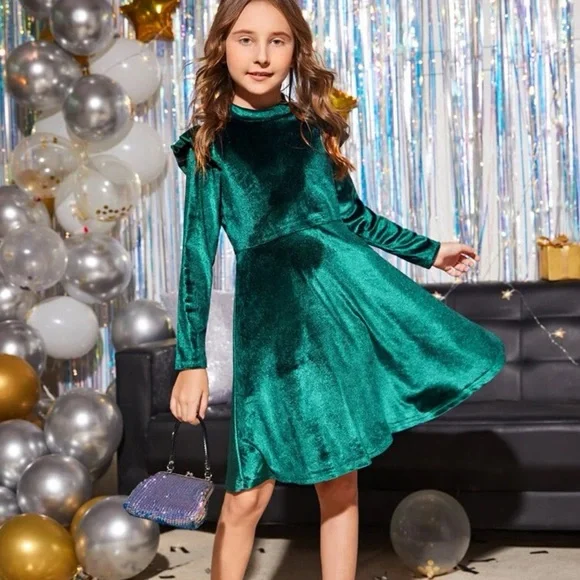 Dresses | Velvet Emerald Girls Dress | Poshmark